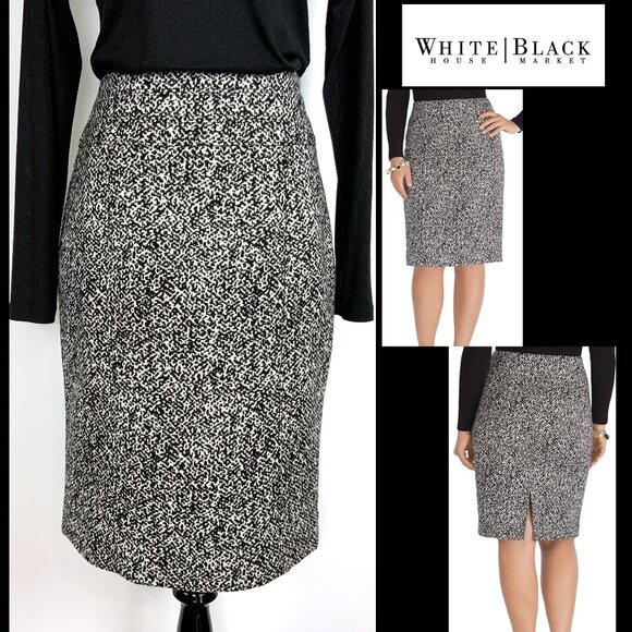 White House Black Market Dresses & Skirts - White House Black Market Tweed Pencil Career Office Skirt Size 8